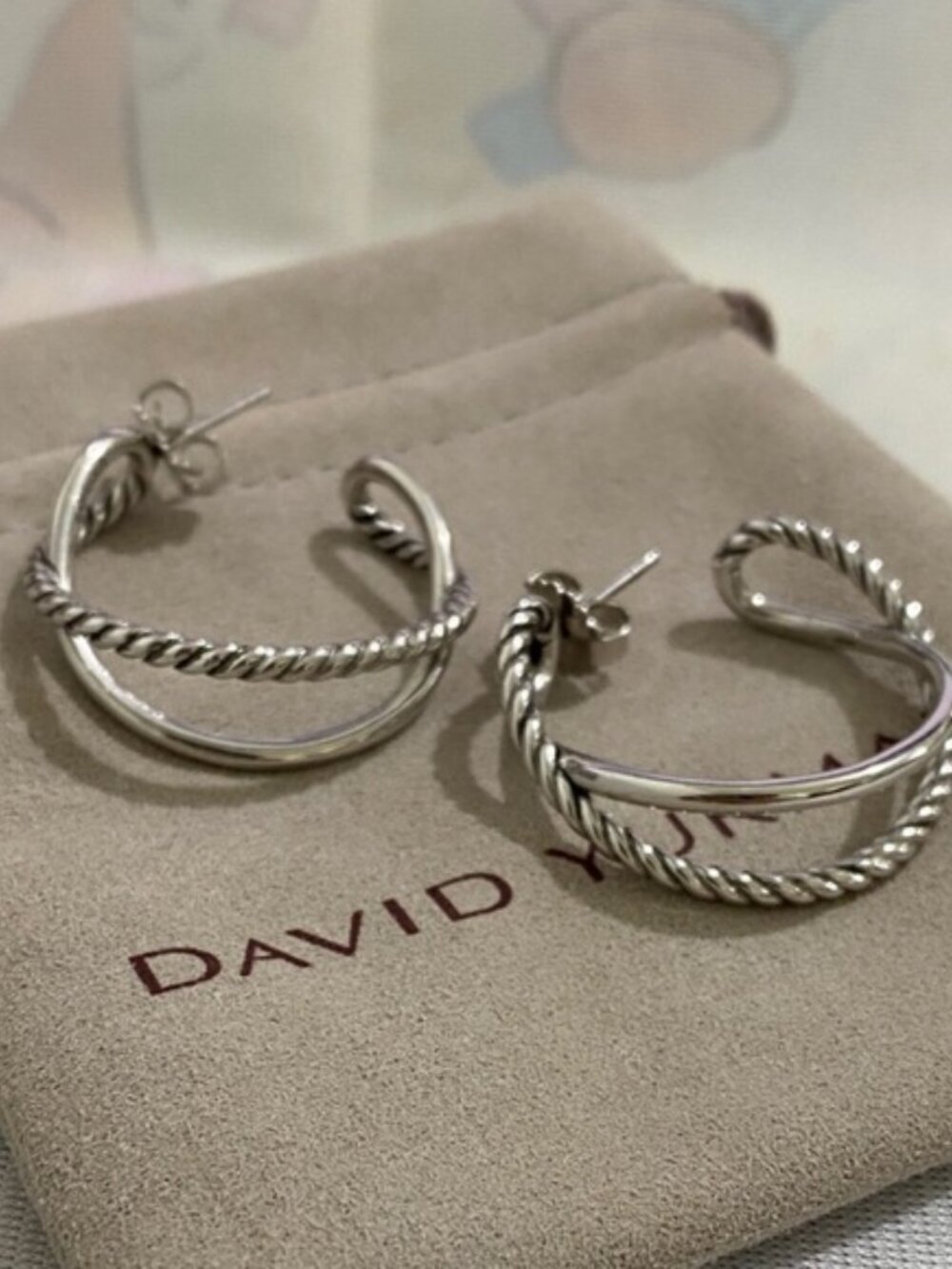 David Yurman Silver Hoop Earrings
